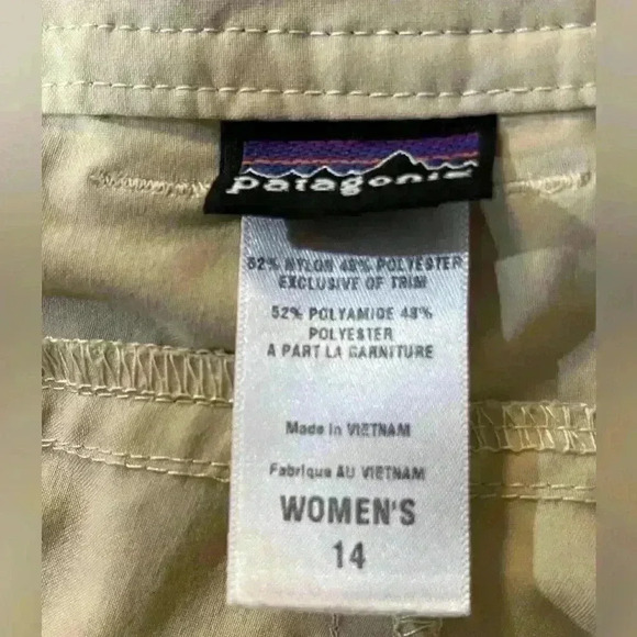 Patagonia Inter-Continental Capris Women’s 14 Tan Nylon Polyester Lightweight - Picture 9 of 9